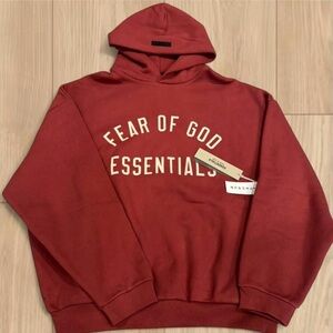 Fear of God Essentials ”crimson “ color Hoodie Sweatshirt men women both can